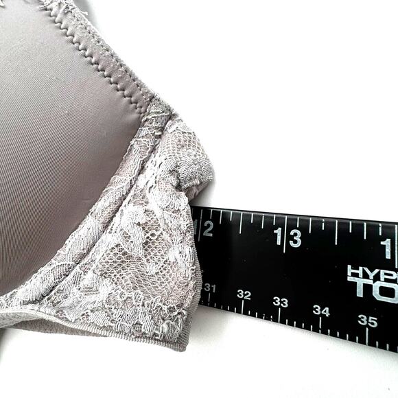 VICTORIA'S SECRET 34B Gray Lace Dream Angels Underwire Lined Demi Push Up Bra - Picture 6 of 6